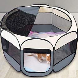 HMDJW Pet Toy Pen Cage Kennel Tent Portable Collapsible Puppy Pet Cat Rabbit Guinea Pig Fabric Baby Fence Cage Kennel Tent