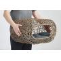 Fun Stackable Wicker Cat Hideaway House - Interactive Play Rattan Cat House for Indoor Cats Kitty, Pet Friendly Top/Side House Entry, Cat Bed Enclosed