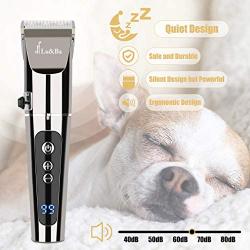 Lu&Ba Dog Hair Clippers Grooming Clippers Rechargeable Dog Trimmer Kits Cordless Pet Grooming Tool Noise Free Professional Dog Hair Trimmer with Comb Guides Scissors Nail for Dogs Cats Pet