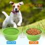 CFMOUR Collapsible Dog Bowl 2 Pack, 800ml Portable Dog Water Bowl Food Safe Silicone Foldable Pet Travel Bowls for Walking Camping Hiking