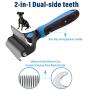 CGBE Dog Brush and Cat Brush, 2 in 1 Pet Undercoat Rake Grooming Tool for Deshedding, Mats & Tangles Removing, Shedding Brush and Dematting Comb for Large Small Dogs & Cats Long & Short Hair Remover