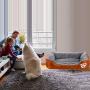 Pet Deluxe Dog Bed, Super Soft Pet Sofa Cats Bed, Non Slip Bottom Pet Lounger,Self Warming and Breathable Pet Bed Premium Bedding