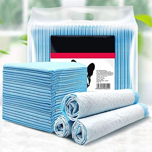 90GJ Dog Urine pad pet Diaper Sanitary pad Thickening Deodorant Teddy Diaper cat Urine pad Absorbent pad Dog Training pad 100 Piece S Code 3345cm Blue