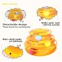 Interactive Cat Toy 3 Level Track Tower with Roller Balls,Exerciser Game,Teaser,Anti-Slip,Active Healthy Lifestyle,Improve Mental Simulation and Physical Play,Suitable for Multiple Cats
