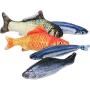 LeRicher Catnip Toys Set Simulation Fish Shape Doll Interactive Pets Pillow Chew Bite Supplies for Cat/Kitty/Kitten Fish Flop Cat Toy Catnip Crinkle Toys 5PCS