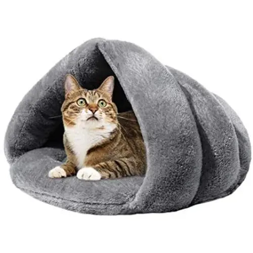 Mojonnie Soft Warm Cat Bed for Winter Cat Tent Self-Warming Sleeping Bed for Cats Fleece Pet Cave Bed for Winter Pets Puppy Indoor Pet Triangle Nest Mojonnie Soft Warm Cat Bed for Winter Cat Tent Self-Warming Sleeping Bed for Cats Fleece Pet Cave Bed for Winter Pets Puppy Indoor Pet Triangle Nest