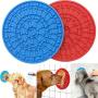 ANTOBLE Dog Slow Dispensing Treater Mat, Dog Lick Pad Peanut Butter Mat/Durable Silicone Distraction Device with Strong Suction Dog Lick Mat, Slow Feeder Lick Pad-2 Pack