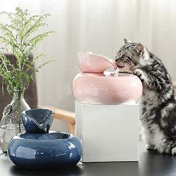 FEENGG Pet Fountain, Automatic Ceramic Lotus Cat Water Fountain Pet Drinking Fountain for Cat