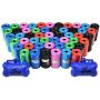 Downtown Pet Supply Dog Pet Waste Poop Bags with 2 Leash Clips and Dispensers (1000 Bags, Rainbow with Paw Prints)