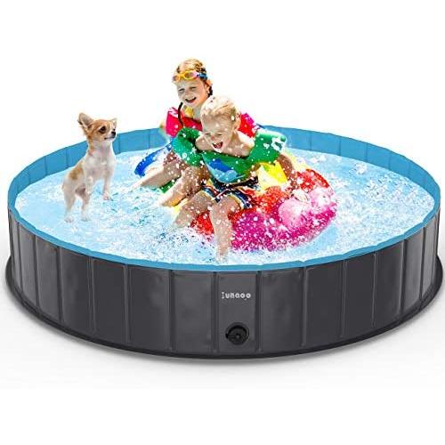 lunaoo Foldable Dog Pet Pool Portable Kiddie Pool for Kids, PVC Bathing Tub, Outdoor Swimming Pool for Large Small Dogs