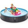 lunaoo Foldable Dog Pet Pool Portable Kiddie Pool for Kids, PVC Bathing Tub, Outdoor Swimming Pool for Large Small Dogs