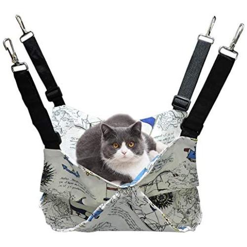 Andiker Cat Cage Hammock,Double Layer Chair Hanging Bed for Kitten,Sleeping Bag Design for Kitty and Small Animal,Durable and Soft,3 Size Andiker Cat Cage Hammock,Double Layer Chair Hanging Bed for Kitten,Sleeping Bag Design for Kitty and Small Animal,Durable and Soft,3 Size