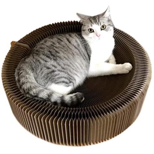 Alfie Pet - Yael Cat Scratcher Cardboard, Collapsible Cat Scratcher Lounge Bed with High Density Recycled Corrugated Kitty Scratching Pad Cats Turbo Toys