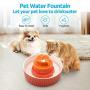 VinDox Ceramic Cat Fountain, 2.1L Pet Drinking Fountain for Cat and Dog, Cat Fountain Porcelain, Cat Water Dispenser with 3 Activated Carbon Filter and Sponge Foam Pre-Filter(Orange)