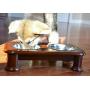 PawRidge Premium Elevated Pet Feeder Luxury Solid Wood Stand & 2 Food Grade Stainless Steel Bowls - Improves Your Pets Digestion - Suitable for Small/Medium Dogs & Cats