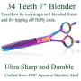 Moontay 7 Inches Dog Grooming Scissors Set, Reversible Thinning, Chunking, Curved, Straight Cat Pet Fur Trimming Blender Chunker Shears for Grooming Full Body, Professional Quality