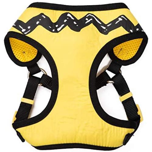 Peanuts for Pets Charlie Brown Yellow Dog Harness, Size Large | Large Striped Dog Harnesses for Large Dogs | No Pull Dog Harness, Dog Apparel & Accessories for All Dogs (FF15723)