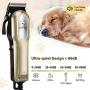 OMORC Dog Clippers with 12V High Power for Thick Coats, Professional Heavy Duty Dog Grooming Kit, Plug-in & Quiet Pet Clippers with 8 Comb Guides, 1 Scissor, 1 Comb, 1 Cleaning Brush