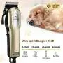 OMORC Dog Clippers with 12V High Power for Thick Coats, Professional Heavy Duty Dog Grooming Kit, Plug-in & Quiet Pet Clippers with 8 Comb Guides, 1 Scissor, 1 Comb, 1 Cleaning Brush