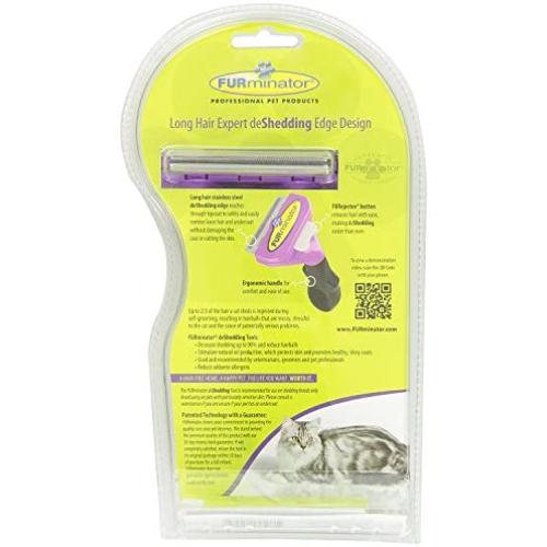 Furminator 10730 Long Hair Deshedding Tool for Cats, Large, Medium, and Small Size