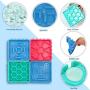 plump tiger Pet Licking Mat, Slow Feeder Dog Bowls, 4 Pieces Combination Fun Feeder for Anxiety Relief, Anti-Slip at The Bottom Mat, Healthy Feeder Licking Mat Dry & Wet Food is Available