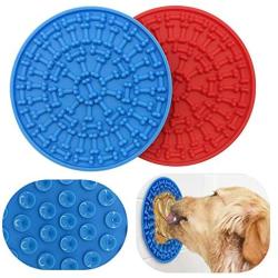 Dog Lick Pad, Dog Bathing Distraction Device,Slow Treat Dispensing Mat with Super Suction,Dog Lick Mat Wall Suctions Pet Bathing Grooming Training…