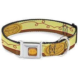 Buckle-Down Dog Collar Seatbelt Buckle Toy Story Jessie Bounding Cowboy Buckle Lasso Yellow Brown Available in Adjustable Sizes for Small Medium Large Dogs