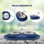 Bonza Double Cat Bowls, 12 Ounce Premium Stainless Steel Dog Bowls and Cat Food Bowls with Non-Spill Silicone Base for Small Dogs and Cats