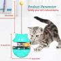 WLHOPE Cat Tumbler Toy Ball Tumbler Funny Cat Toy Interactive with Puzzle Chasing Playing Eating Slow Food Feeder Suitable for Various Cat Entertainment Activities (Lake Blue)