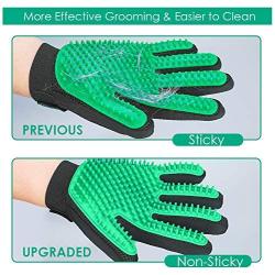 New Version Pet Grooming Brush, Enhance Pet Grooming Glove with 255 Tips, Deshedding Glove for Dog and Cat, 1 Pair Left & Right Gentle De-Shedding Glove Brush