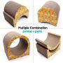PrimePets Cat Scratcher Cardboard Lounge, Removable Cat Scratching Couch with Catnip and Ball Toys, Reversible Corrugated Cat Scratch Lounge Sofa Bed for Cats Kitty Kitten
