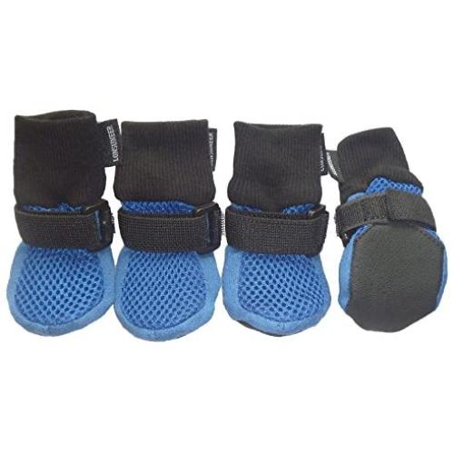 LONSUNEER Paw Protector Dog Boots Set of 4 Breathable Soft Sole Nonslip in 5 Sizes