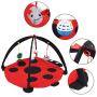 Tnfeeon Foldable Cat Play Mat, Pet Dog Cat Scratching Mat Tent Multifunction Pet Bed with Hanging Toy Balls