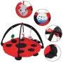 Tnfeeon Foldable Cat Play Mat, Pet Dog Cat Scratching Mat Tent Multifunction Pet Bed with Hanging Toy Balls Tnfeeon Foldable Cat Play Mat, Pet Dog Cat Scratching Mat Tent Multifunction Pet Bed with Hanging Toy Balls