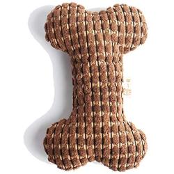 Glorisun Dog Bones Toys, Durable Plush Dog Toy Built-in Vocal Airbag, Pet Chew Dental Toy for Interactive Play Training and Fun