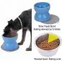 Super Design Ceramics Raised Slow Feeder Dog Bowl, Porcelain Elevated Dog Feeder for Food and Water, Less Regurgitating and Vomiting