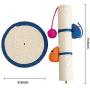CHARMGIRL 16'' Cat Scratching Post,Durable Cat Dangling Toys Cat Scratcher Pole Sisal Rope Cat Tracking Interactive Toys Scratch Post Tree for Cats Kittens