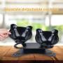 Pantula Cat Bowls Tilted cat Food Bowls Raised cat Food Bowl Pet Double 15° Slanted Plastic cat Bowls Elevated with Non-Slip Rubber Base Stand for Cats