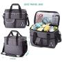 Pet Travel Bag for Dogs & Cats - Tote Organizer Bag for Dog Travel, Airline Approved - Includes Dog Travel Bag, 2 X Collapsible Bowls, 2 X Food Storage Containers by Vuudh (Grey)