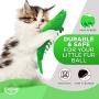 Ronton Cat Toothbrush Catnip Toy - Durable Hard Rubber - Cat Dental Care, Cat Interactive Toothbrush Chew Toy (2-Pack Green/Blue)