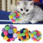 Aopiu New Pet Cat Toy, Colorful Handmade Bells Ball, Built-in Catnip Interactive Toy