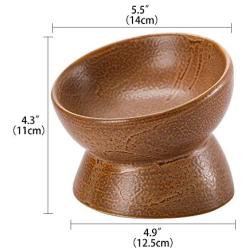 LIONWEI LIONWELI Ceramic Small Elevated Cat Dog Bowl Raised Cat Food Water Bowl Dish no Spill Pet Comfort Feeding Bowls
