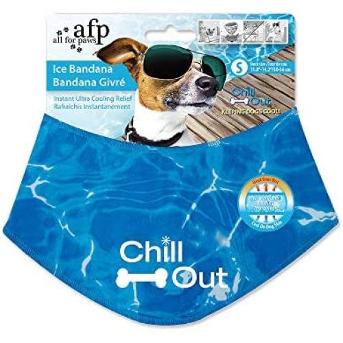 ALL FOR PAWS Chill Out Dog Ice Bandana, Instant Cooling Pet Bandana, Breathable Scarf Dog Cat Ice Collar for Summer