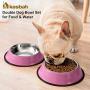 KASBAH Stainless Steel Dog Bowls Food and Water Bowl Non-Toxic 2 Pack Pet Bowls with Rubber Base for Small/Medium/Large Dogs,Cats