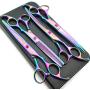 7.0in Titanium Professional Pet Grooming Scissors Set,Straight & Thinning & Curved Scissors 4pcs Set for Dog Grooming…