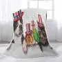 Fourth of July Blankets and Throws 50'' x 60'', Cute Pet Animal Dog Cat Bird and Hamster with American Hat Celebration Image Custom Blanket - Multicolor Fourth of July Blankets and Throws 50'' x 60'', Cute Pet Animal Dog Cat Bird and Hamster with American Hat Celebration Image Custom Blanket - Multicolor