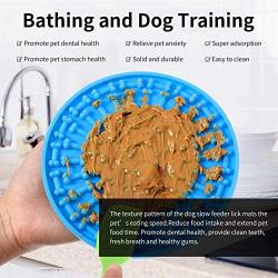 Newthinking 2 Pack Dog Lick Mats, Dog Silicone Shower Slow Feeder Mat with Suction Cups for Pet Bathing and Dog Training, Includes Silicone Spatula