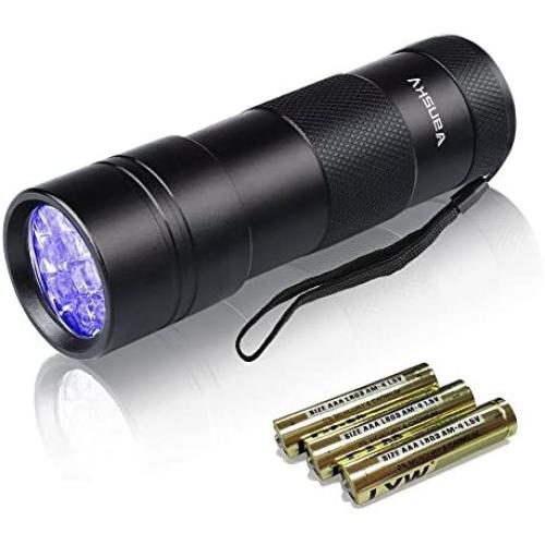 Black Light UV Flashlight,Vansky Blacklight 12 LED Urine Detector For Dog/Cat/Pet Urine & Dry Stains and Bed Bug On Carpets/Rugs/Floor,Matching with Pet Odor Eliminator