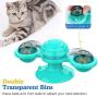 Pawaboo Windmill Cat Toy, Rotating Turntable Teasing Scratch Tickle Hair Brush Molar Massage Cat Toy, Funny Interactive Training Pet Play Ball Toy with Suction Cup Base for Cat Kitty Kitten