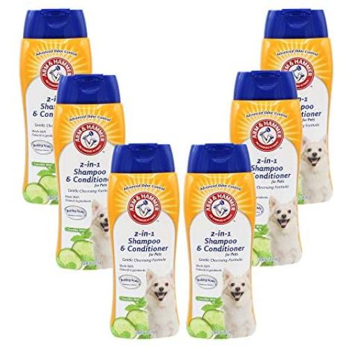 Arm & Hammer for Pets Super Deodorizing Shampoo for Dogs | Odor Eliminating Shampoo for Smelly Dogs & Puppies, White, 20 Ounce - 6 Pack (FF10477PCS6)
